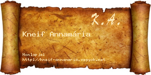 Kneif Annamária névjegykártya